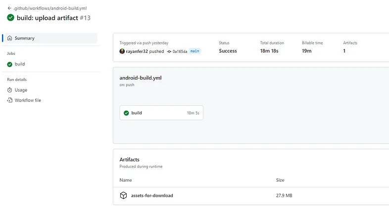 GitHub action building Android app APK/AAB artifact